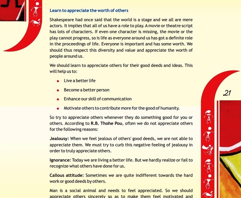  A screen shot page 21 from the book, 'Life Skills'