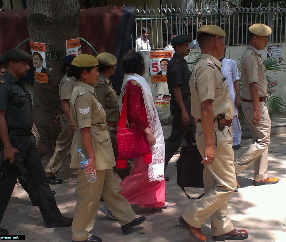 Irom sharmila going to the court at Delhi on May 28, 2014