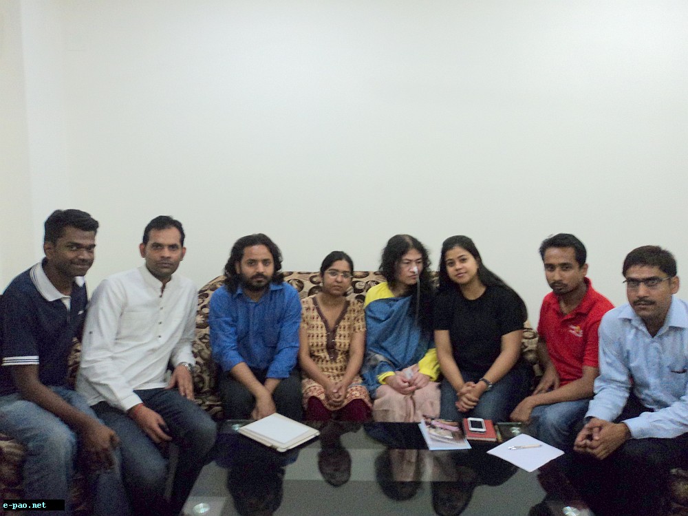 SSSC members meeting Irom Sharmila at guest house on May 28, 2014