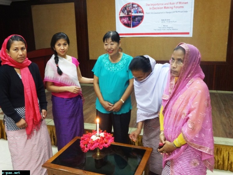  Women Leaders from different ethnic groups lighting the candle during women's network meeting on 3 May 14 in Manipur