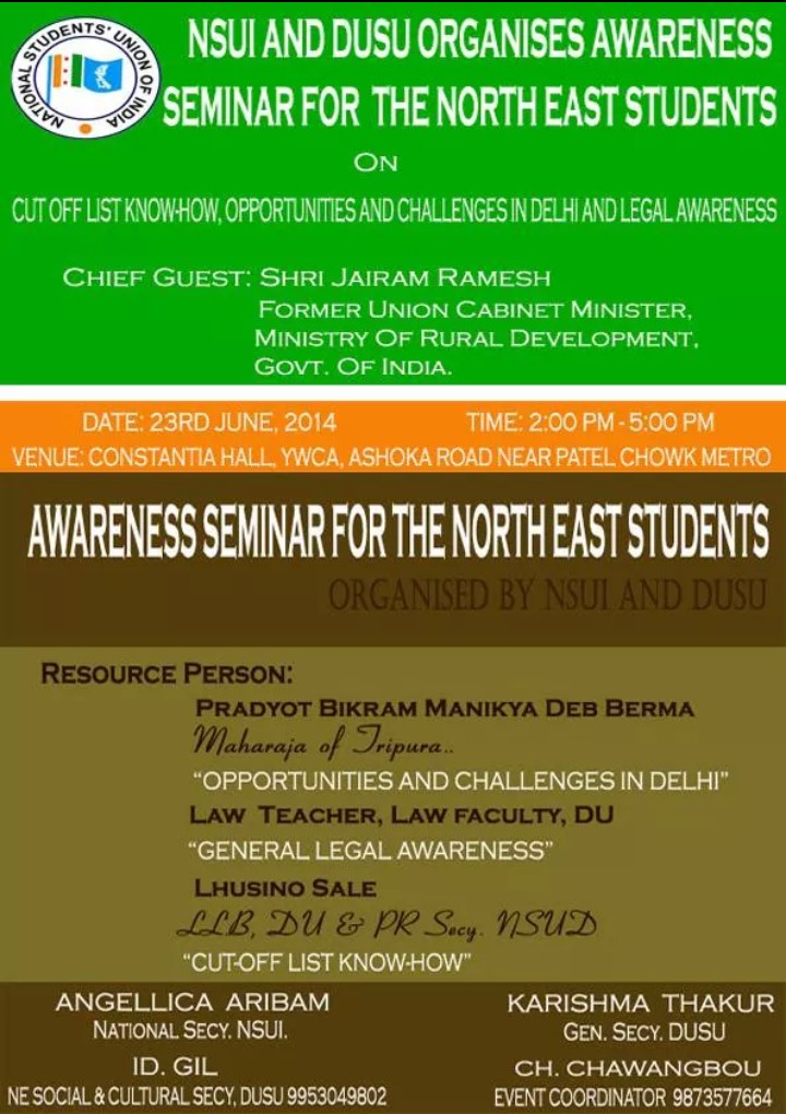 Awareness Seminar for the North East Students at Delhi