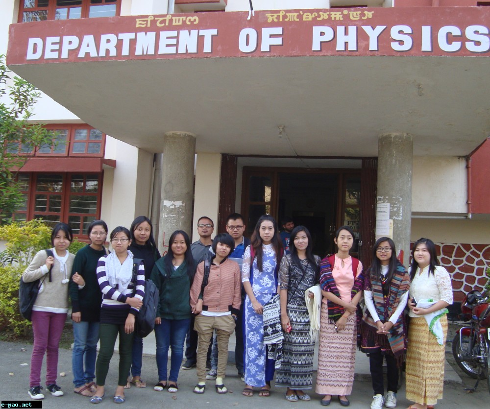 A group photo of International and Manipur University students at Physics Department of Manipur University on 25th February, 2014
