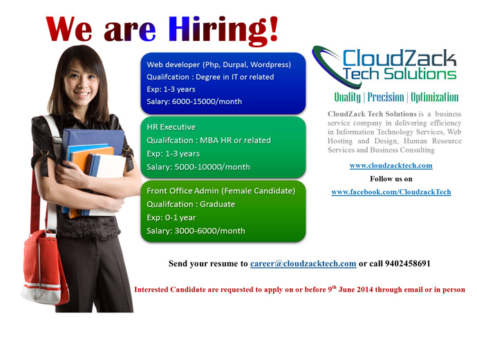 CloudZack Tech Solutions Job Requirements