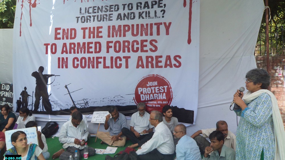 Protest at Delhi against Impunity to Armed forces in Armed Conflict Areas on July 11 2014