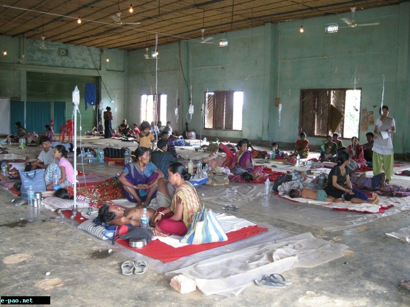 Mungiakami temporary health center in Khowai district. Its a CRPF godown now turned into temporary health center for treating malaria. There were 68 other patients at the center on 4th July, 2014 during our visit.