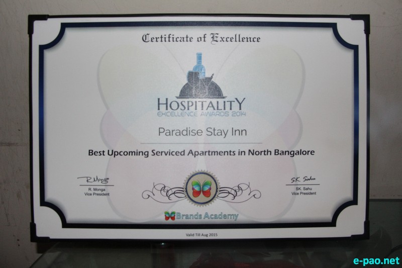 Takhelambam Sibaraj : Best Upcoming Serviced Apartments at National Best Excellence Entrepreneur Award