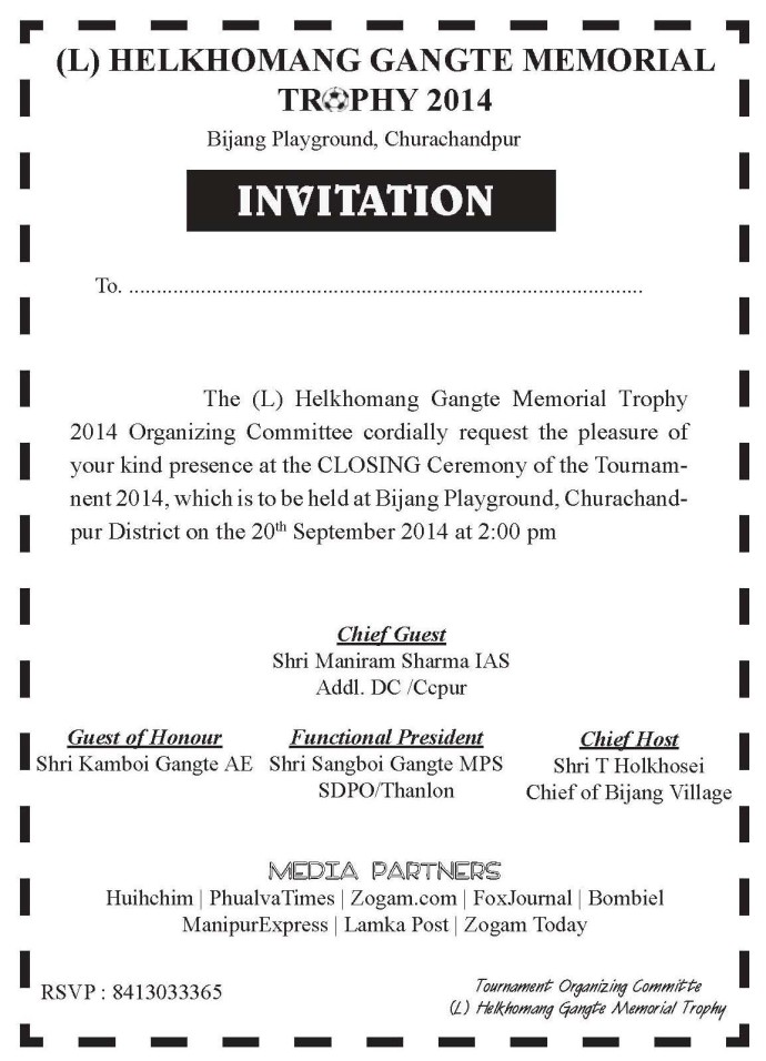 (L) Helkhomang Gangte Memorial Trophy 2014 at Churachandpur 