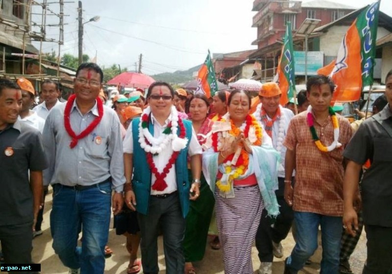 Proud moment of BJP Manipur, S Premita Devi won the Kakching Municipal by-election by defeating Congress Candidate 