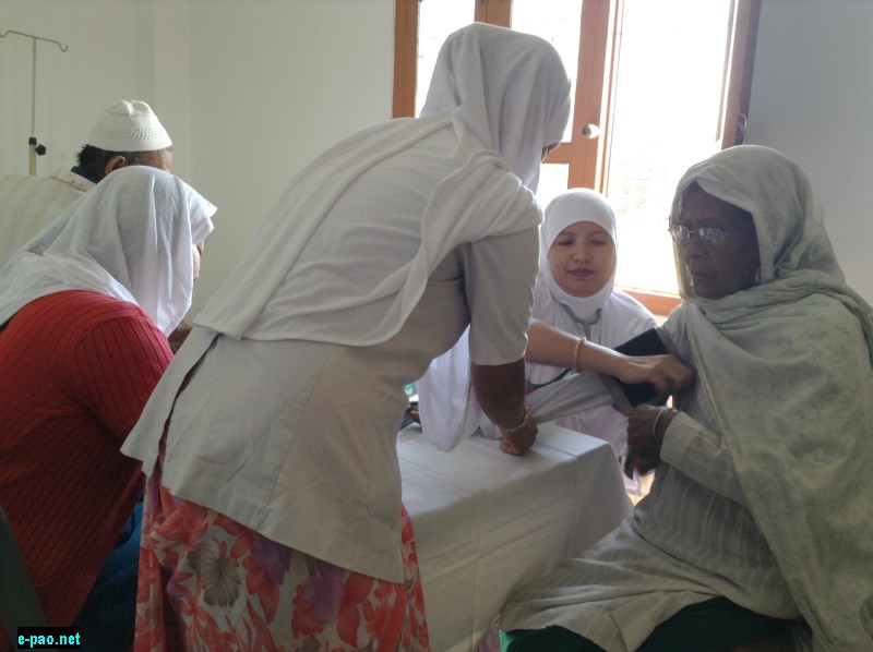 Doctors attending patients at the health camp