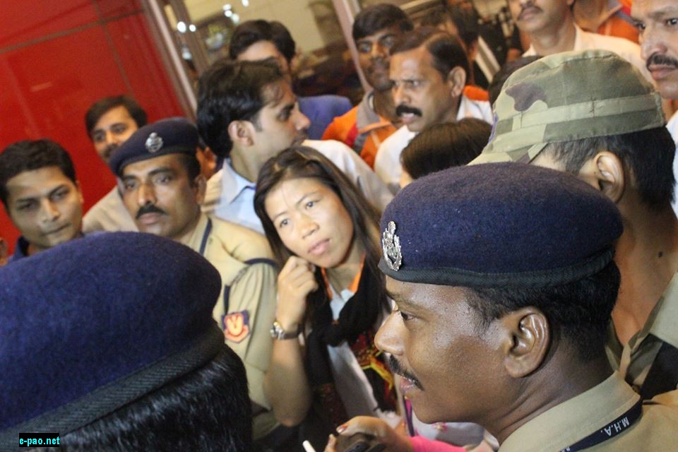 Mary Kom arriving at Delhi Airport on October 3, 2014