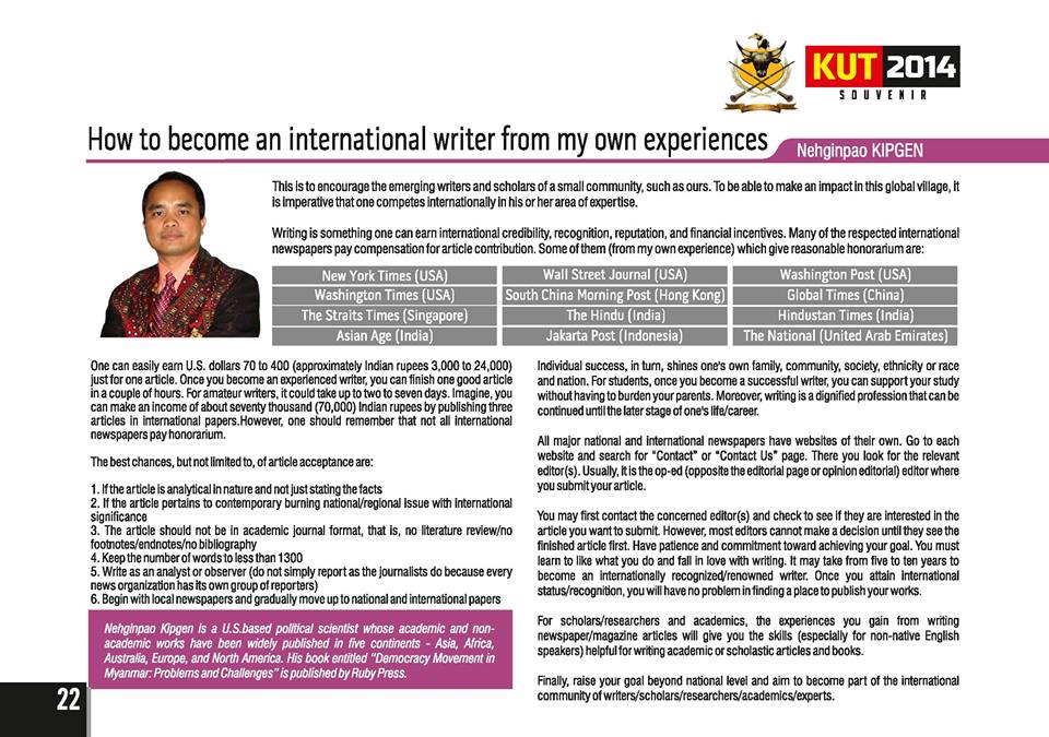 How to become an international writer from my own experiences :: Kut 2014 Souvenir