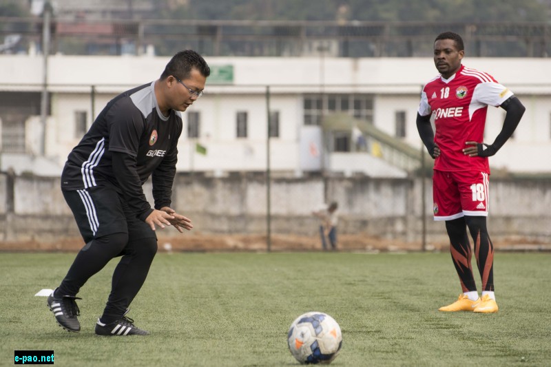 A training session of Shillong Lajong FC on 31st January  2015