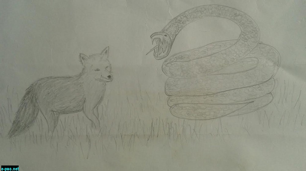 An illustration of Folk tale 'Lumhui Lousing'