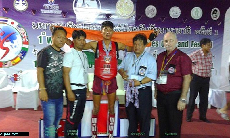 Ashem Tondonba wins Gold in MuayBoran - Muaythai in World Martial Arts Games in Bangkok 2015