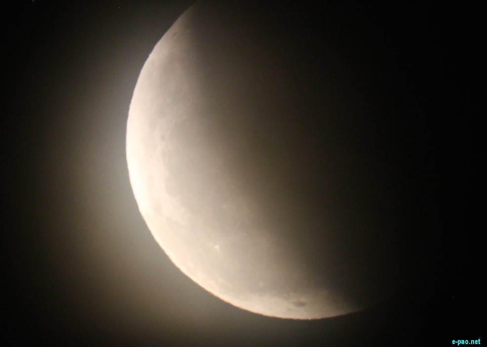Lunar Eclipse at 6.16 PM on April 4, 2015 :: Lunar eclipse observed at Imphal