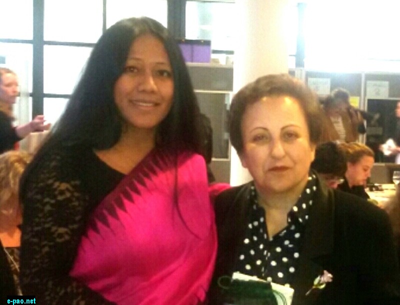 Binalakshmi Nepram with Nobel Laureate Shirin Ibadi in Netherlands 2015