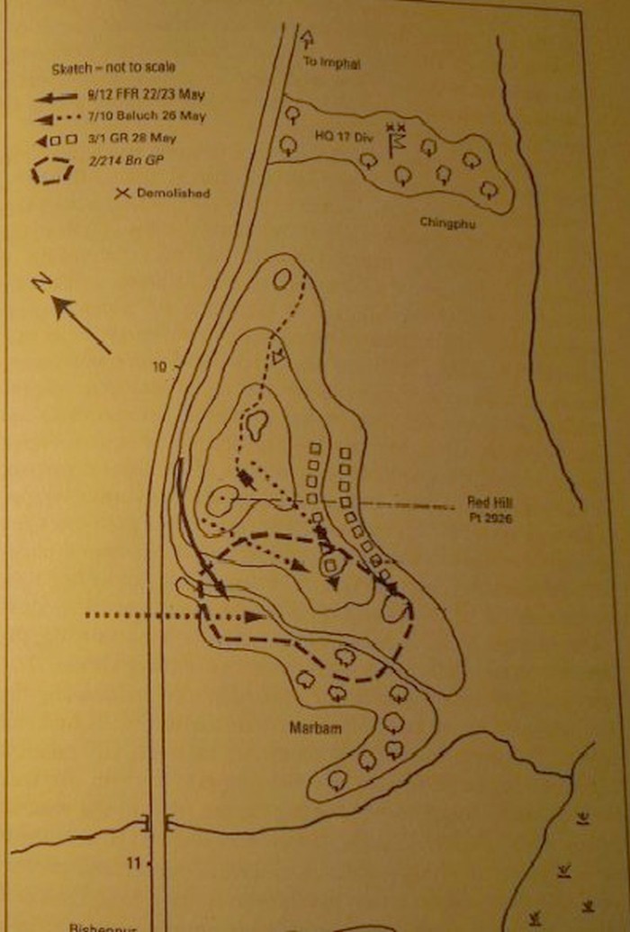 Sketch map showing the Battle at Red Hill