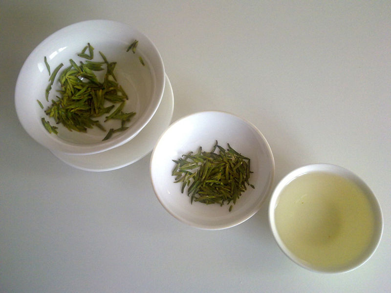 The appearance of green tea at three different stages