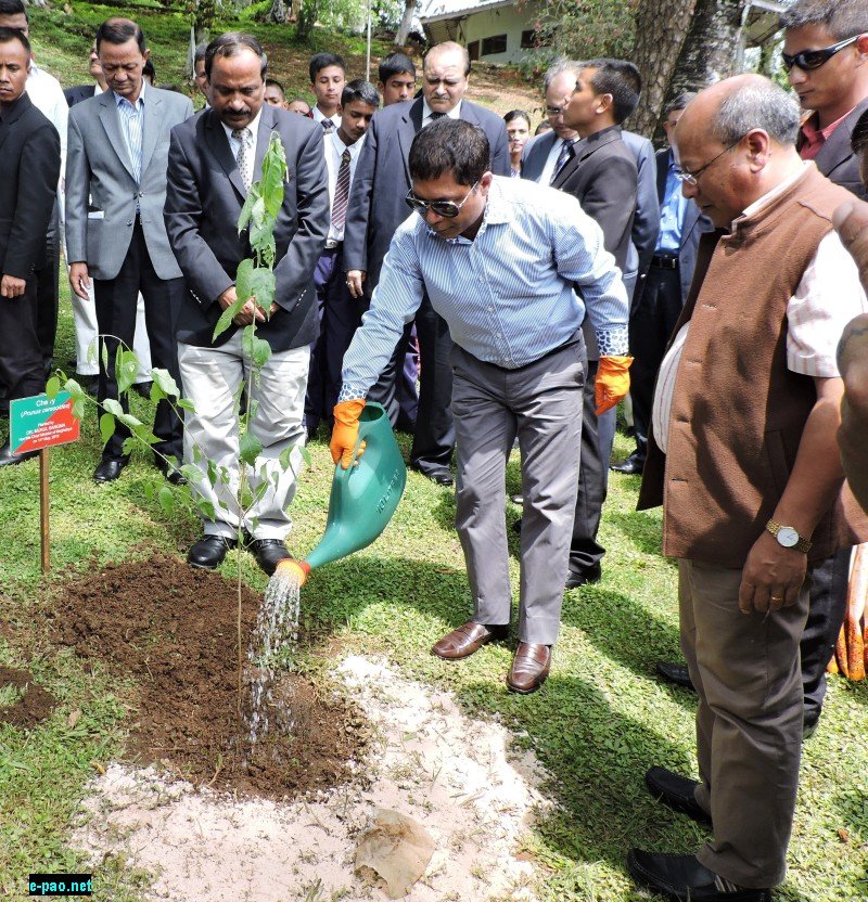  Dr. Mukul Sangma, CM of Meghalaya planted the First Cherry plant in presence of Forest Minister Mr. P. Tynsong and Prof. D. Sahoo Director IBSD   