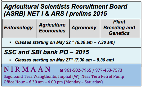  Agriculture - ARS prelims 2015 / SSC / Banking coaching