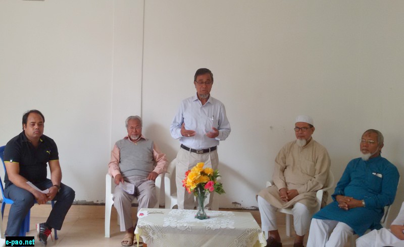 Mohd. Sahid Chowdhury giving speech at Hafiz Hatta, in Imphal, on May 11, 2015.  