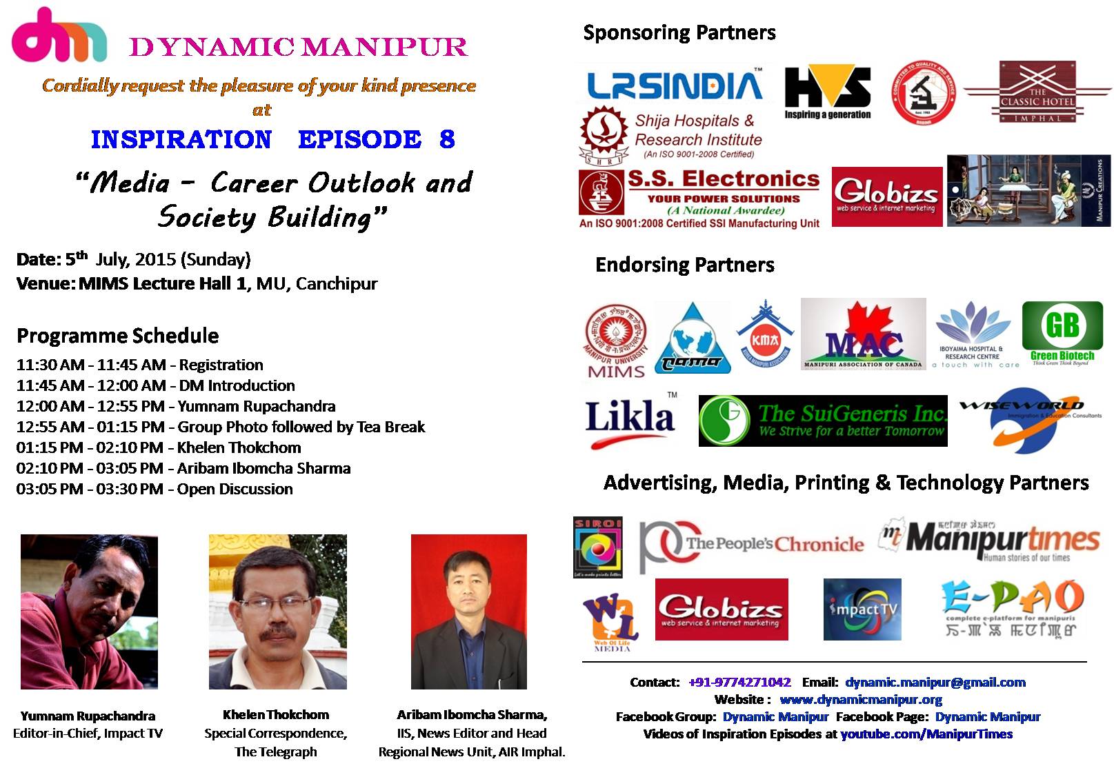 Dynamic Manipurs Inspiration Episode 8 on 'Media  Career Outlook and Society Building'