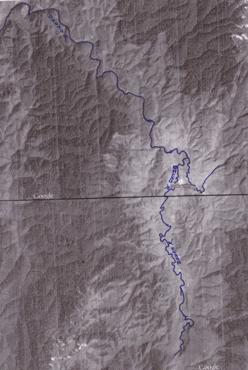 GOOGLE IMAGERY of DZUKOU VALLEY  ; Manipur Nagaland Boundary (In the Disputed Area Only) 