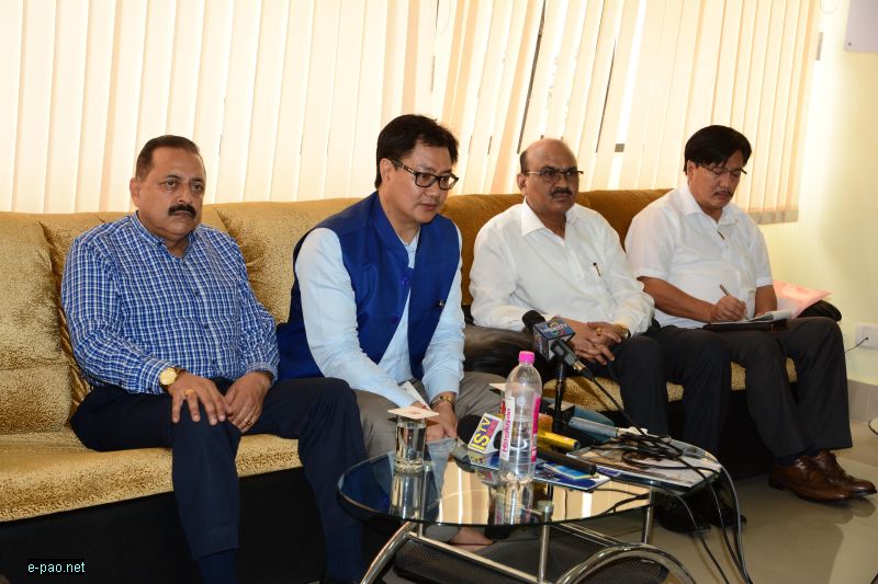 Union Minister of DONner & Union Minister of state Press conference at Imphal Airport on 5th July 2015