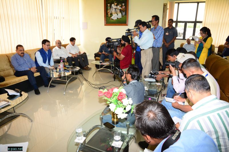 Union Minister of DONner & Union Minister of state Press conference at Imphal Airport on 5th July 2015