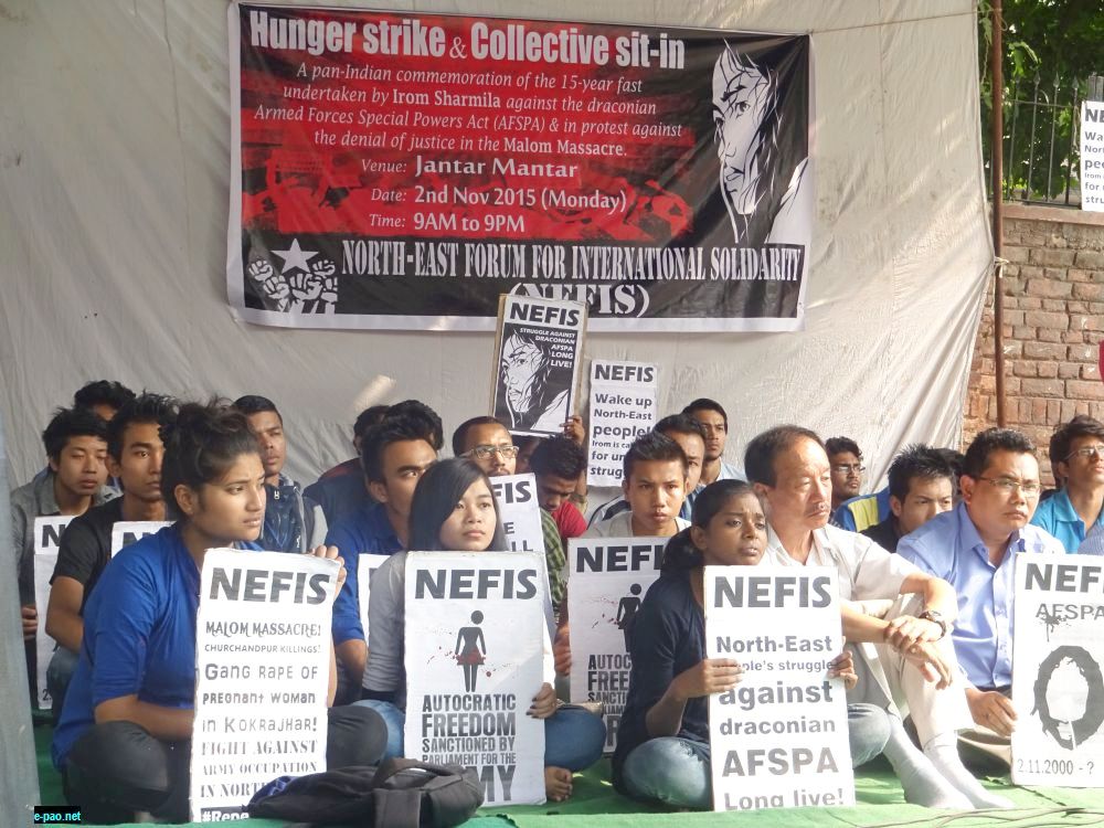 Sit-in protest and hunger strike at Jantar Mantar against AFSPA