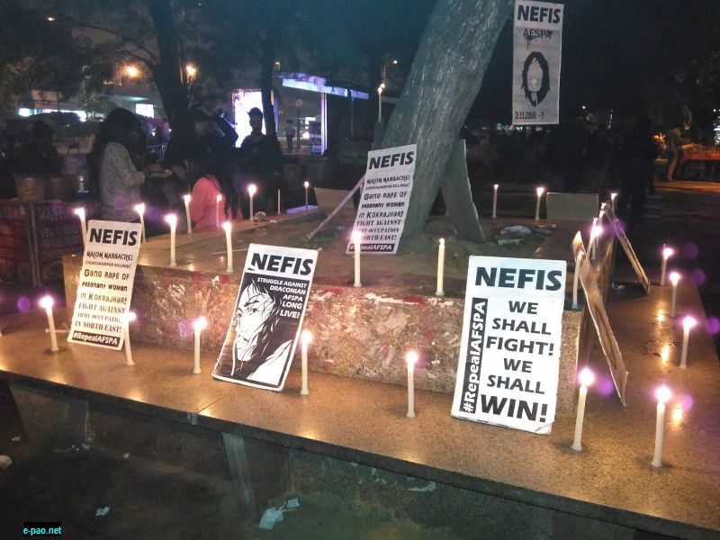 Candle Light Vigil in Solidarity with Irom Sharmila's  hunger strike  at Delhi on 5th November 2015
