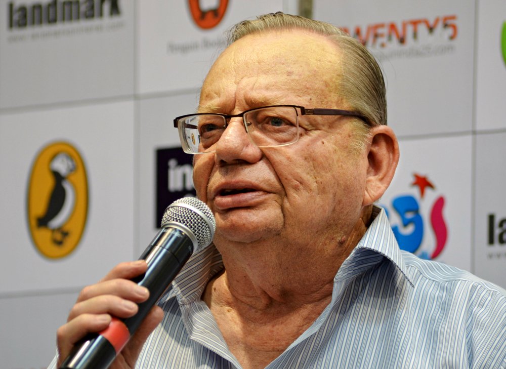 Ruskin Bond, author of many widely sought after books, was at the Landmark store in Forum Mall, Bangalore, on June 6, 2012, to release his new book of poems 'Hip Hop Nature Boy and Other Poems' published by Penguin Books India.