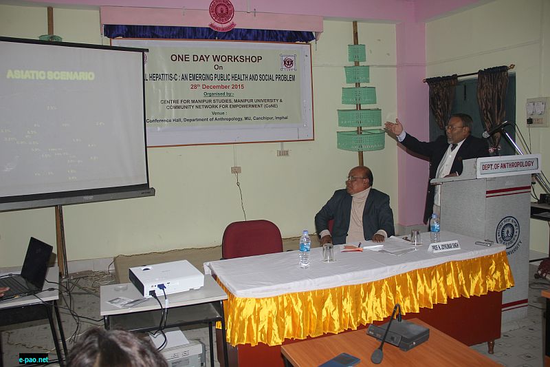 Workshop On Viral Hepatitis C at Department of Anthropology, Manipur University on 28th December 2015
