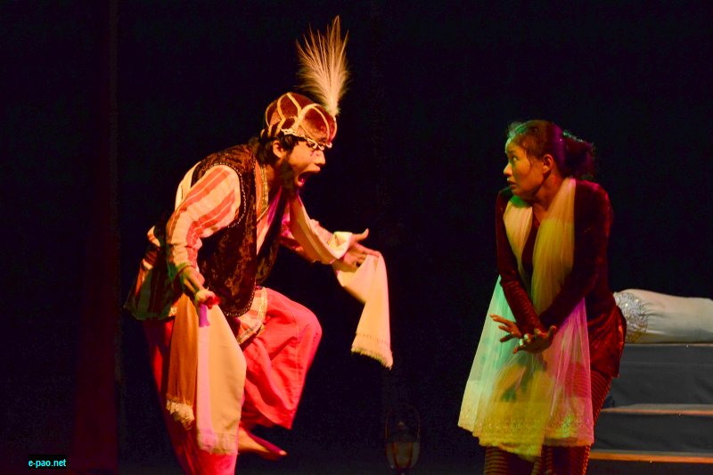 A scene from the Manipuri play 'The Hungry Stones' directed by Heisnam Tomba at Meghdoot Hall 2 of Sangeet Natak Akademi, New Delhi on 10th January 2016