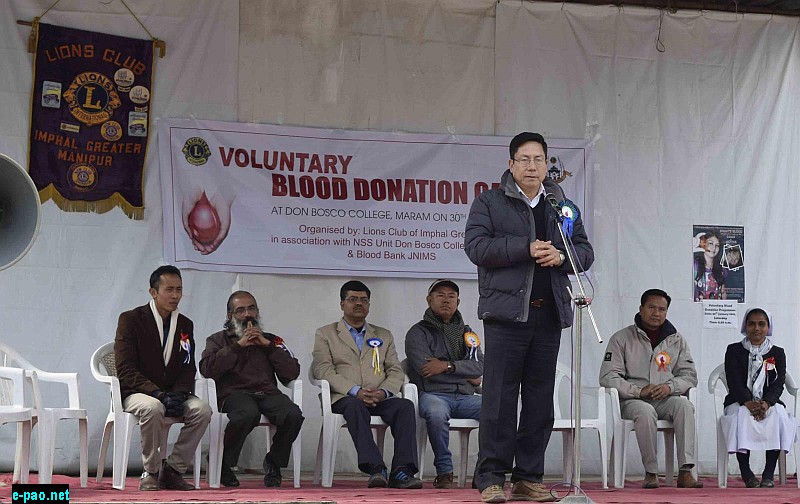 Voluntary Blood Donation Camp at Don Bosco College, Maram , 30th January, 2016