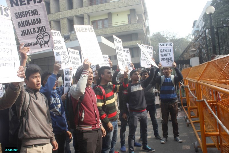 Delhi Protests against Manipur Police Commandos on  January 28 2016 