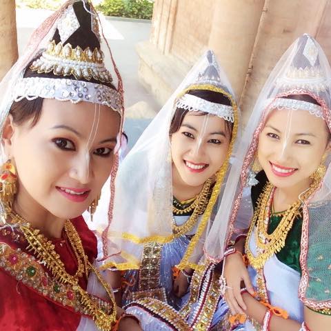 Tetseo sisters in a Manipuri Traditional Dress