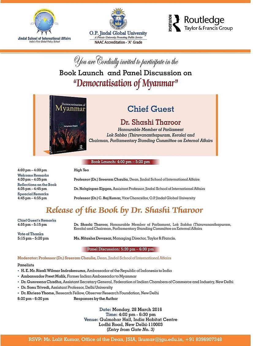 Democratization of Myanmar :: Book Release at New Delhi 