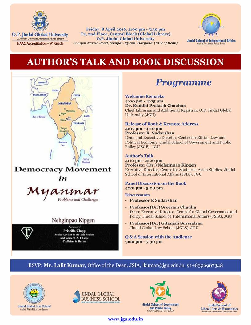 Author's Talk And Book Discussion at Jindal Global University 