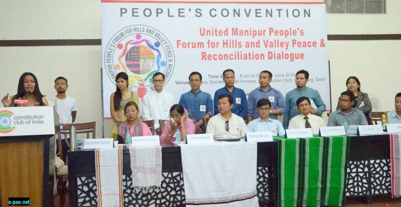 Manipur People's Convention for a United Hills & Valley Peace  on 11 June 2016at Delhi 