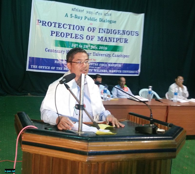 Public Dialogue on 'Protection of Indigenous People of Manipur' on 24 July 2016