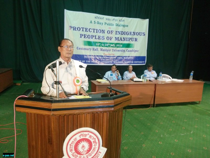 Public Dialogue on 'Protection of Indigenous People of Manipur' on 24 July 2016