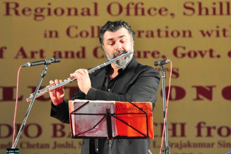 Renowned flutists Arcadio Baracchi from Italy at Maharaja Chandrakirti Auditorium, Imphal on 26th September, 2016 