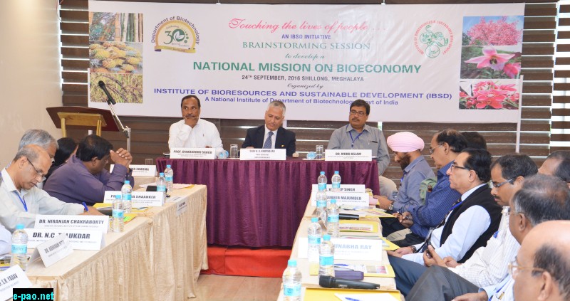 Brainstorming Session on Bioeconomy with Shri KS Kropha IAS Chief Secretary of Meghalaya, Prof Dinabandhu Sahoo Director IBSD Govt of India , Dr Mohd Asalam Adviser Department of Biotechnology GoIalon