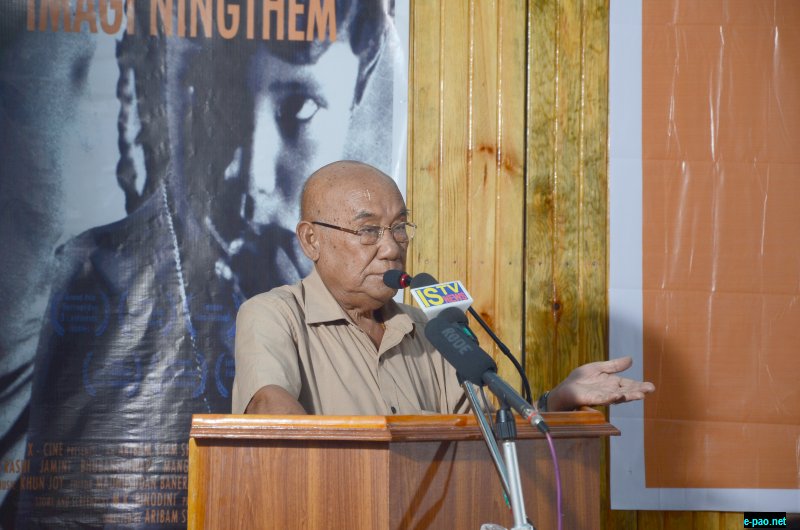 Legendary and Celebrated Filmmaker Aribam Syam Sharma speaking at Community Centre, Bishnupur :: 12th September 2016