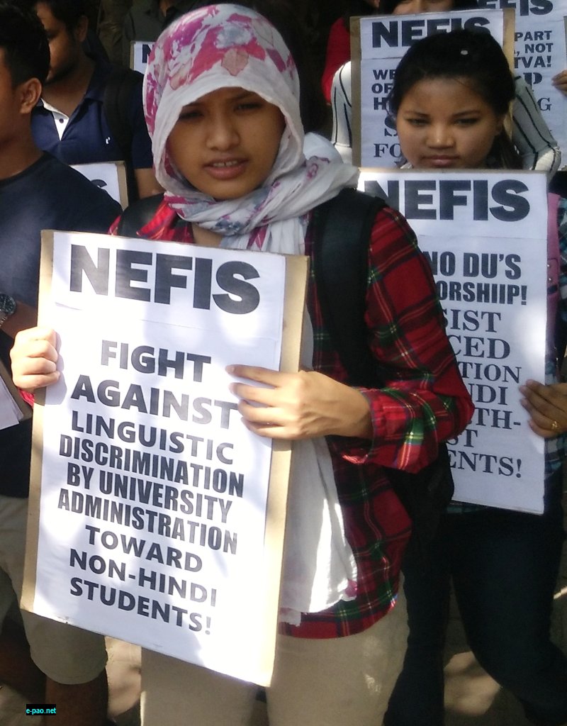 Protests against Delhi University's decision to make hindi compulsory on 20th October, 2016