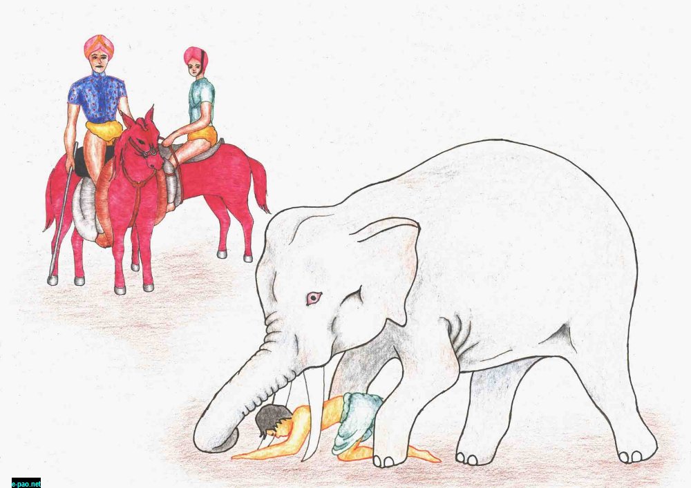 An illustration of 'Shamu Khongyetpa: What Am I?' by James Oinam