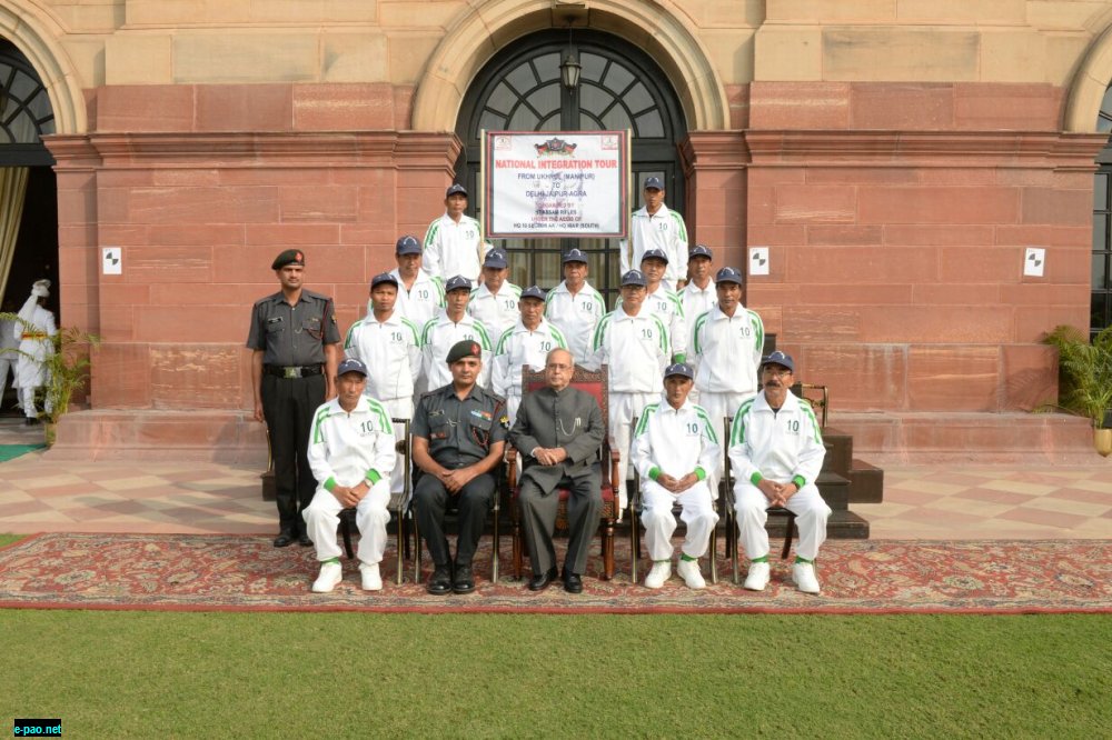 Assam Rifles conducts National Integration Tour : interaction with Pranab Mukherjee, President of India 
