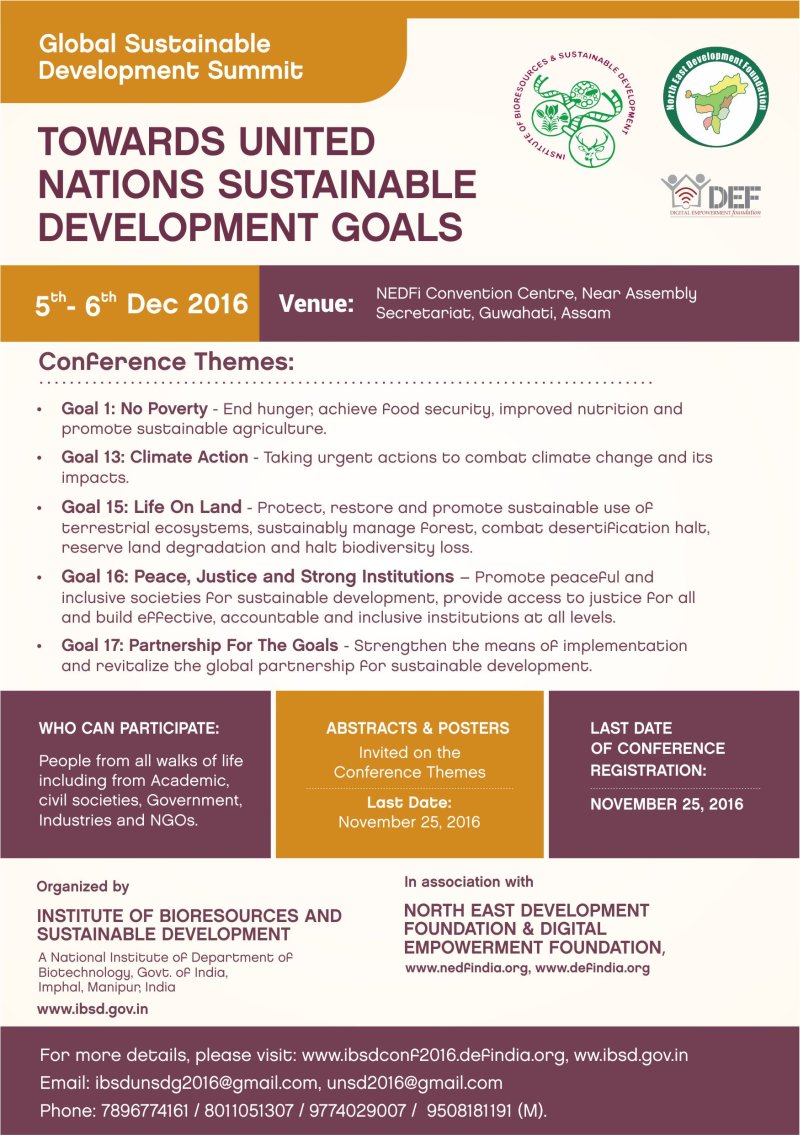 Conference : Towards United Nations Sustainable Development Goals 