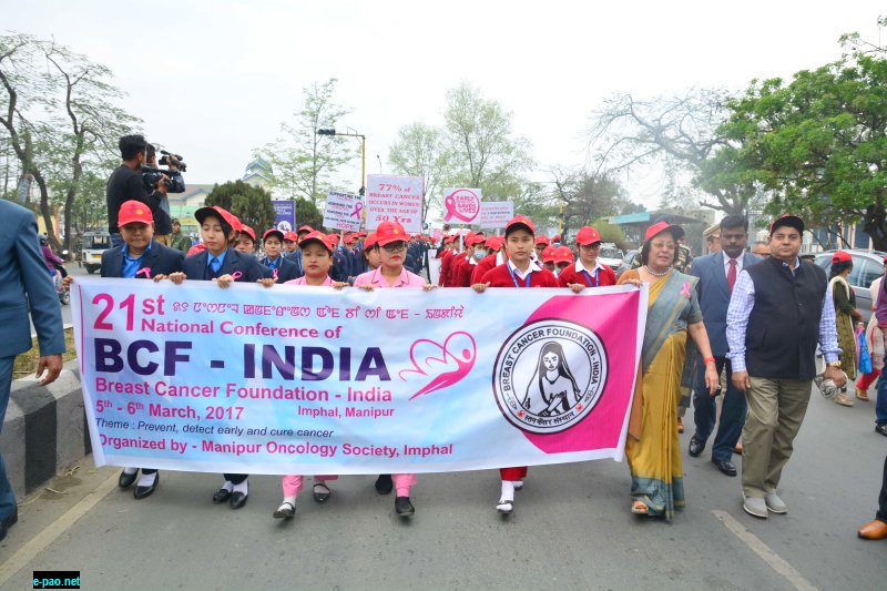 Governor of Manipur, Dr. Najma Heptulla flagged off a mass awareness rally on the theme 'Prevent, Detect Early and Cure Cancer' 